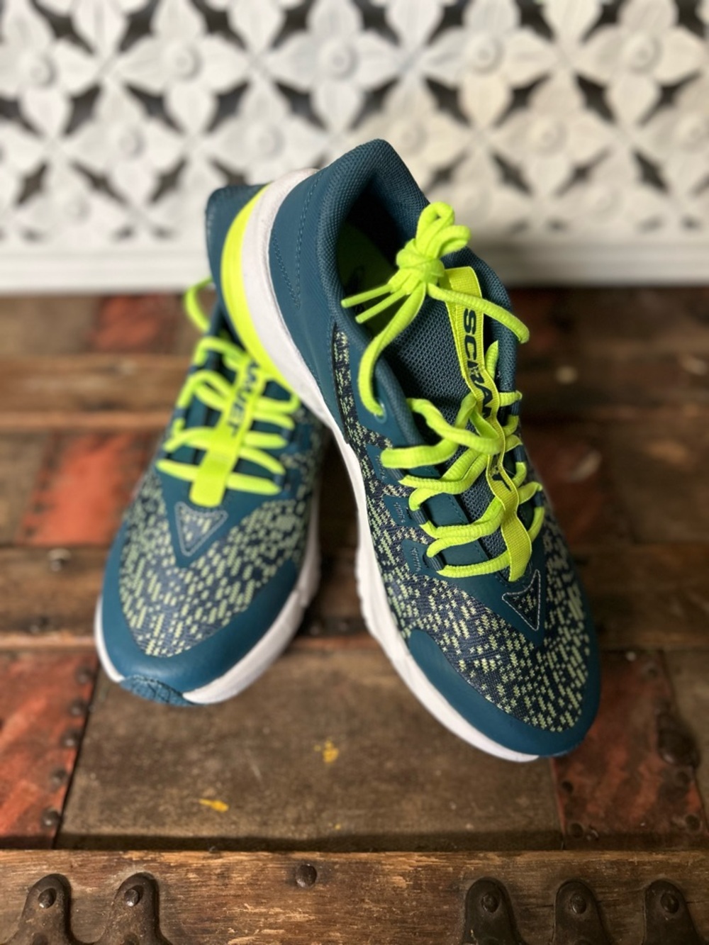 Under Armour Teal Sneakers with Neon Lime Accents